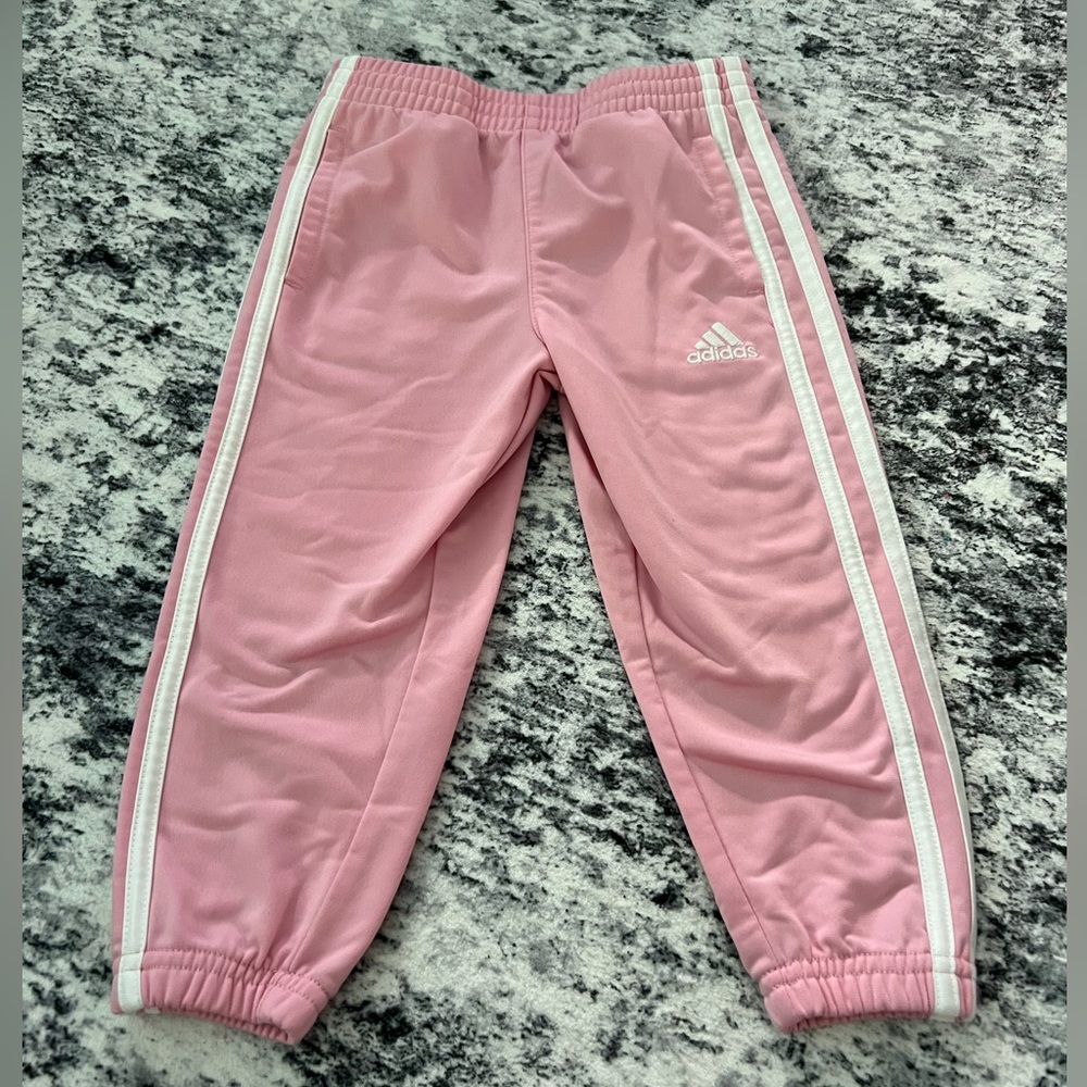 2T Adidas‎ Kids Pink and White Joggers with Elastic Cuffs
